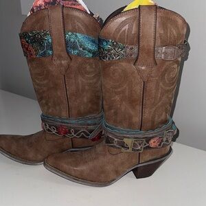 Durango Brown and Turquoise Cowboy Boots